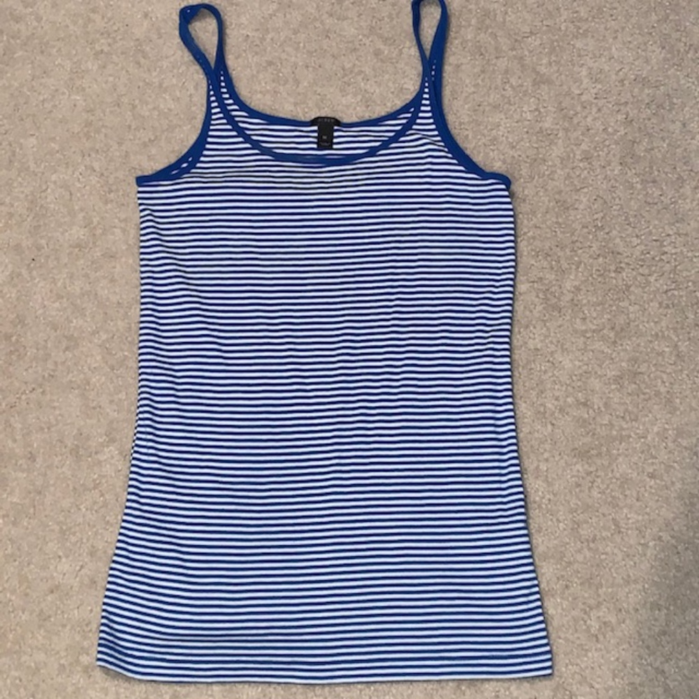 J.Crew Royal Blue & White Striped Tank Top